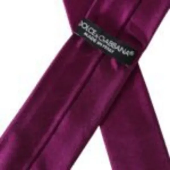 Dolce & Gabbana Purple Solid Satin Silk Adjustable Men Tie - Picture 4 of 6